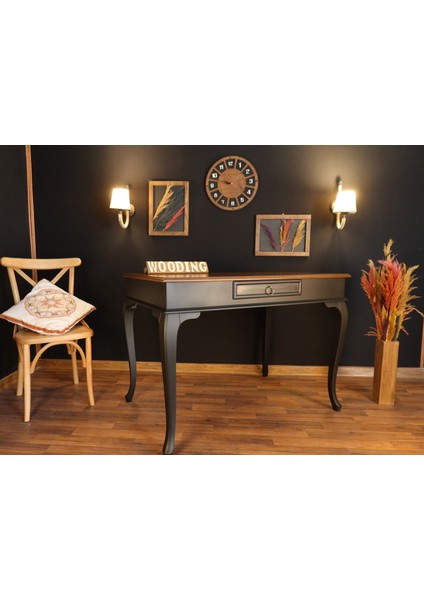 110 cm Çekmeceli Masif Siyah Ceviz Çalışma Masası indirimleri