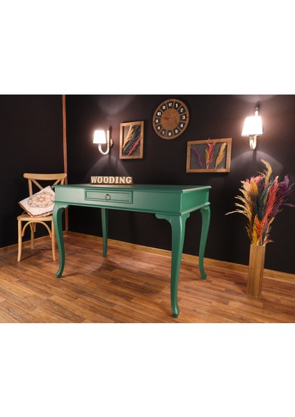 110 cm Çekmeceli Masif Yeşil Çalışma Masası fırsatları