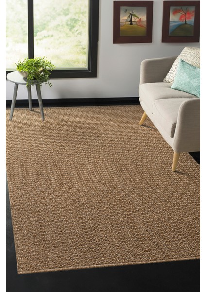 Jüt Tabanlı Hasır Dokuma Örme Bohem Halı Kilim