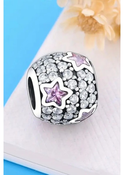 Işıltılı Pembe Yıldızlar Charm | 925 Ayar Gümüş fiyatları