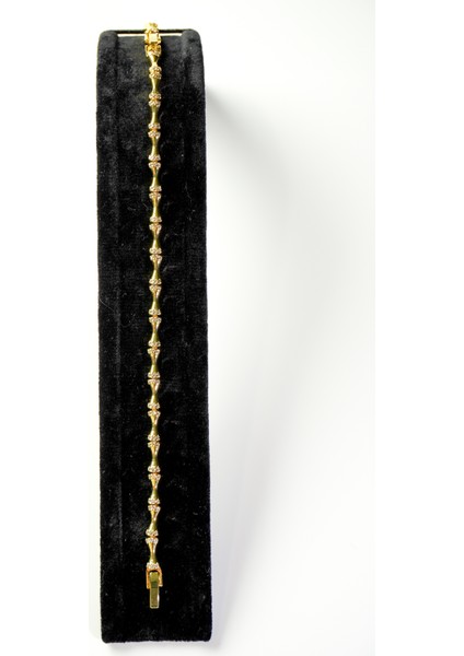 Zirkon Taşlı Gold Çelik Bileklik