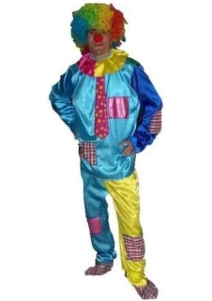 Alt_ùst Palyaco Kostùm Peruk ve Burun Dahìl