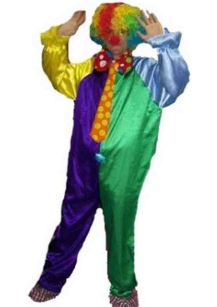 Yetìskın Palyaco Kostùm Burun ve Peruk Dahìl