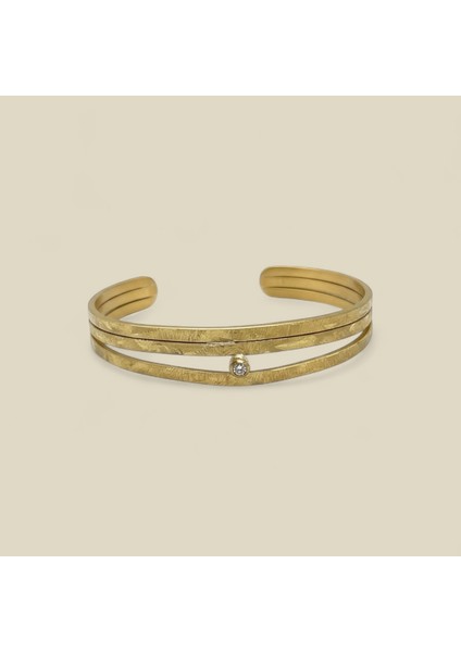 El Yapımı Saf Pirinç Üç Katlı Tek Taş Kelepçe Bileklik fiyatları