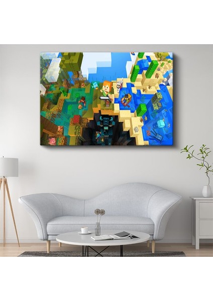 Minecraft - Çoklu Biyom Maceraları Kanvas Tablo