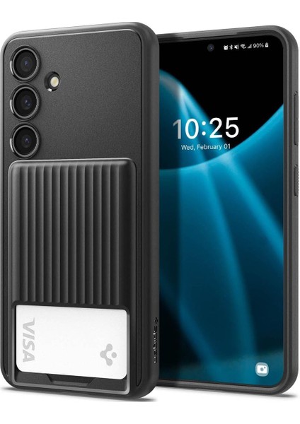 Galaxy S24 Kılıf Liquid Slot Kickstand Matte Black - ACS07360