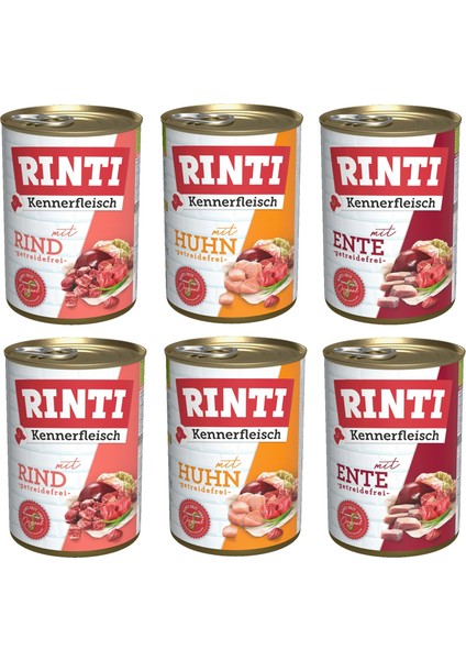 3 Çeşit Karma Köpek Konservesi 400 Gr. x 6 Adet