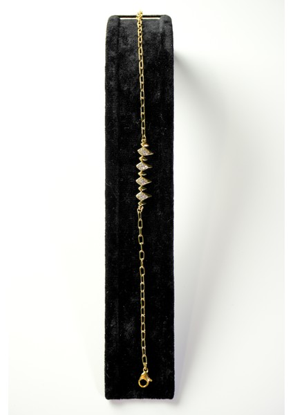 Zirkon Taşlı Gold Çelik Bileklik fırsatları