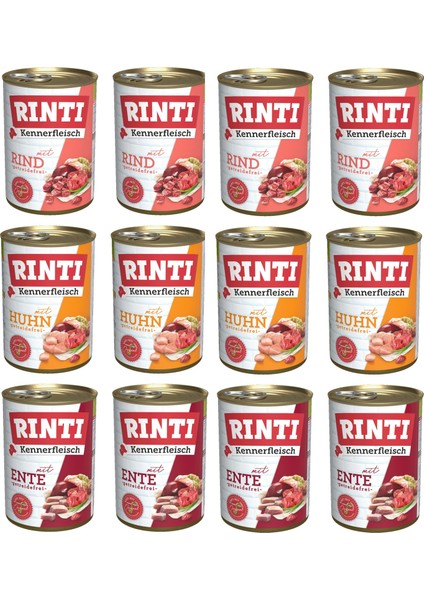 3 Çeşit Karma Köpek Konservesi 400 Gr. x 12 Adet
