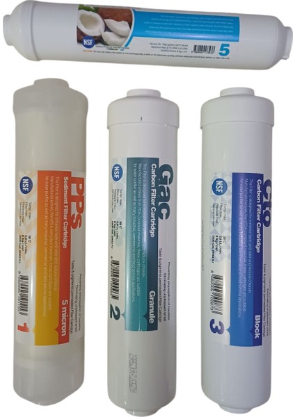 Tüm inline Kapalı Kasa Su Arıtma Cihazlarına Uyumlu 5'li Filtre Seti değiştirme talimatı ile gönderilir (Bağlantı Parçaları Hediye) modelleri