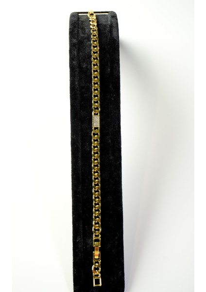 Zirkon Taşlı Gold Çelik Bileklik indirimleri