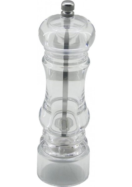 Küçük Akrilik Şeffaf Mika Kristal Plastik Baharat Öğütücü Çap: 5cm Y: 17.5cm (4887)