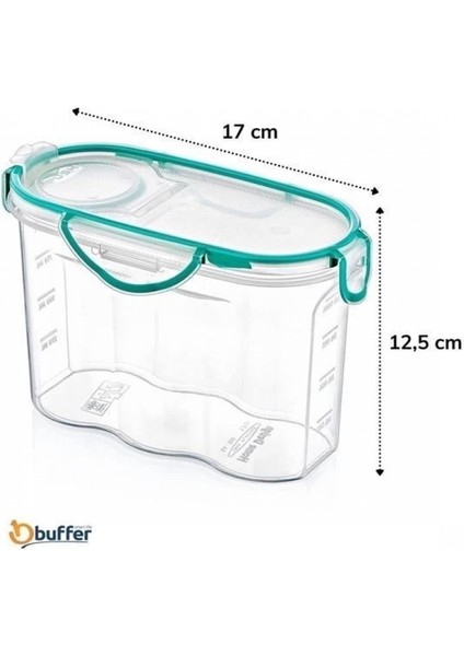 Kilitli Kapaklı Contalı Hava,su Sıvı Geçirmez 1,2 Litre Erzak Saklama KABI-SA580 fırsatları