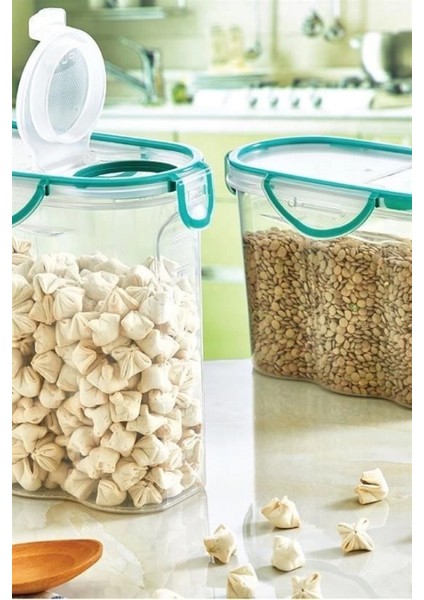 Kilitli Kapaklı Contalı Hava,su Sıvı Geçirmez 1,2 Litre Erzak Saklama KABI-SA580