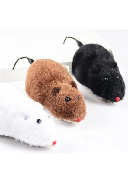 Kurmalı Kedi Eğitim Oyuncağı Tüylü Peluş Fare Yakalama Interaktif Sevimli Eğlenceli Oyuncak