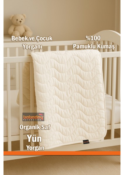 Yün Bebek ve Çocuk Yorganı Organik Yün 100X150