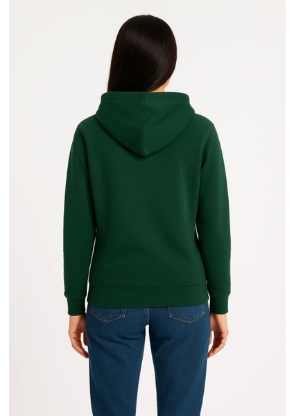 Üç Iplik Kapüşonlu Kanguru Çepli Sweatshirt Hoodie - Haki fiyatları