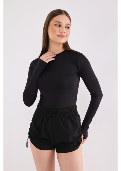Relay Kadın Uzun Kollu Koşu Spor Body Siyah indirimleri