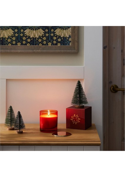 Cam Kapta Kokulu Mum, Kırmızı, 40 Saat, Portakal ve Karanfil, 9cm fiyatları