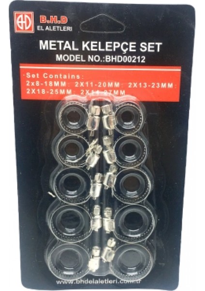 10 Parça Metal Hortum Kelepçesi Set (4887)