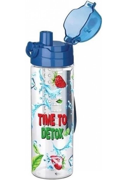 Tutma Saplı Kilitli Kendiliğinden Süzgeçli Kolay Taşınabilir Detoks Sporcu Diyet Matarası