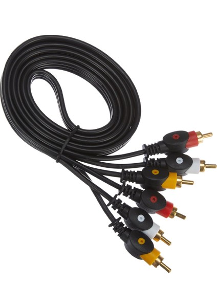 MN128XF 3 Rca Kablosu/oksijensiz Bakır-1,5 Metre-Video Audio Stereo Ses Kablosu