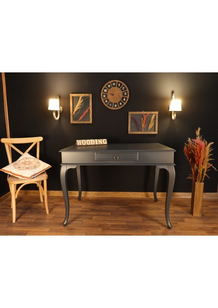 120 cm Çekmeceli Masif Antrasit Çalışma Masası modelleri