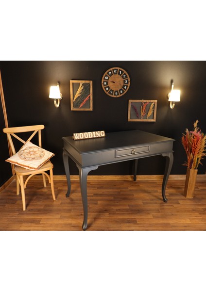 120 cm Çekmeceli Masif Antrasit Çalışma Masası indirimleri