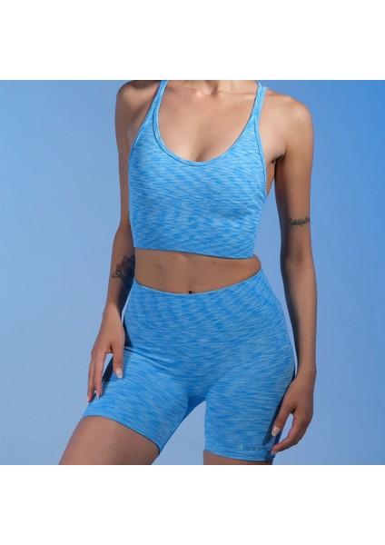 Tayt Crop Takım-Mavi