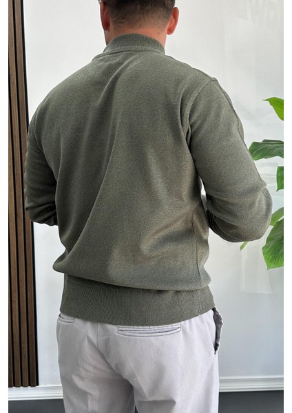 Erkek Yarım Balıkçı Normal Kalıp Kazak Yeşil EDW409 modelleri