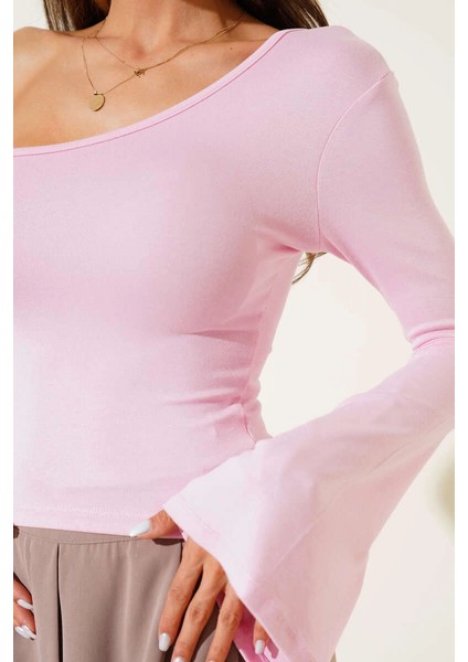 Tek Omuzlu Basic Bluz Pembe T4275 fiyatları
