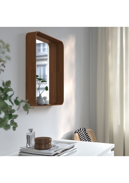 Duvar Aynası, Ceviz Kaplama, 40X50 cm fiyatları