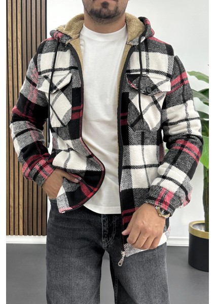 Erkek Içi Kürklü Kapüşonlu Ceket Beyaz EDW418 fiyatları