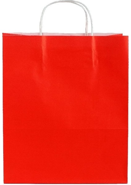 Çanta Kraft 18X24X9 cm Burgu Sap Kırmızı 50 Adet fiyatları