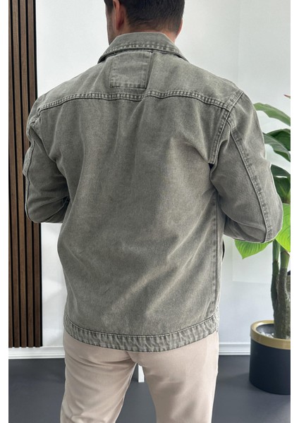 Erkek Slim Fit Kot Ceket Yeşil EDW414 modelleri