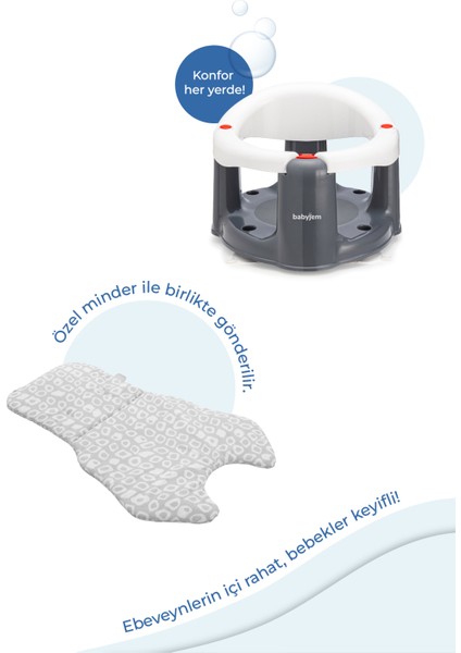 Babyjem Önden Açılır Banyo ve Mama Oturağı Beyaz Minderi 2'li Set fiyatları