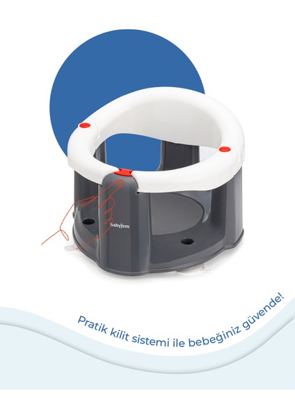 Babyjem Önden Açılır Banyo ve Mama Oturağı Beyaz Minderi 2'li Set fırsatları