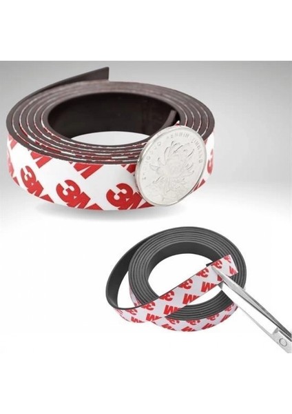 Yapışkanlı Şerit Mıknatıs Magnet Kes Kullan Güçlü Sağlam Rulo Çıkarılması Kolay Siyah 2cm x 1 mt fiyatları