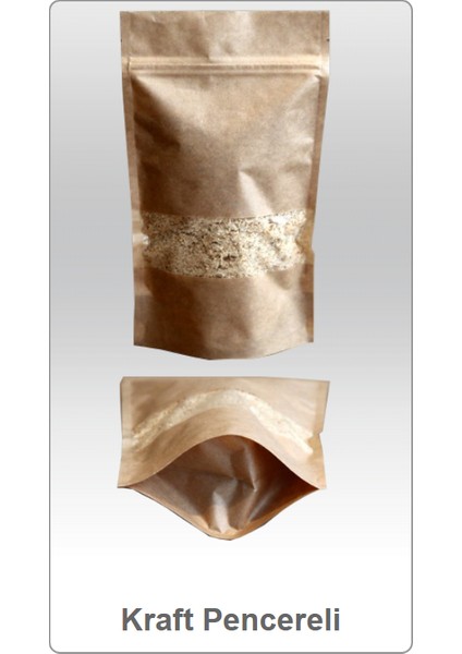 Kilitli Doypack Kraft Pencereli 25X34X6 cm 500 Adet modelleri