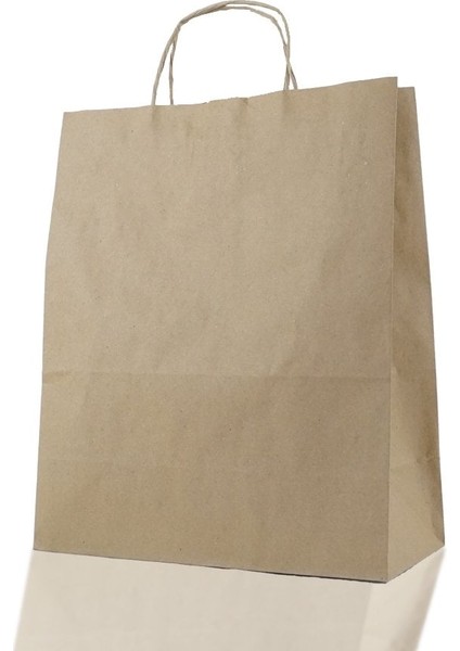 Çanta Kraft 25X31X12 cm Burgu Sap Kraft 50 Adet