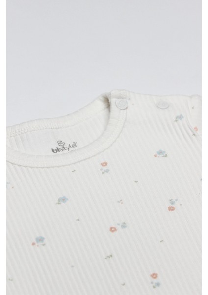 Bistyle Flying Bloom White Yarım Kol 2'li Body 17118 Ekru Gül Kurusu indirimleri