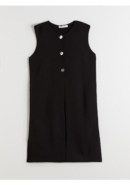 Bisiklet Yaka Kadın Triko Yelek (W5)