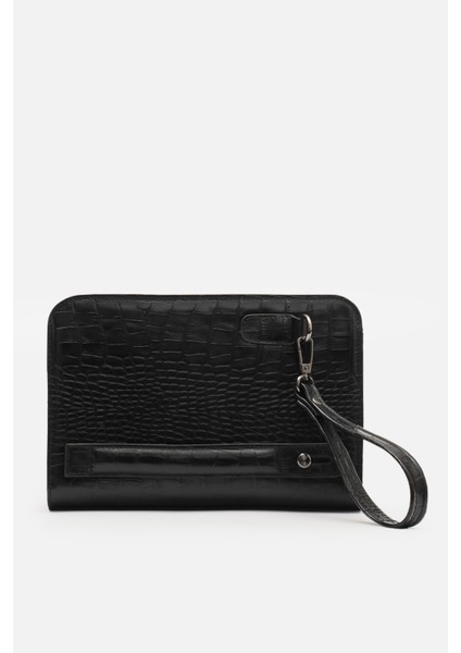 Mafı Imza %100 Hakiki Siyah Croco Deri Biyometrik El Çantası (Parmak Izi Kilitli) modelleri