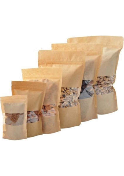 Kilitli Doypack Kraft Pencereli 25X34X6 cm 250 Adet fırsatları