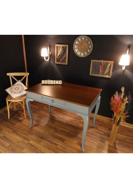 120 cm Çekmeceli Masif Gri Ceviz Çalışma Masası fırsatları