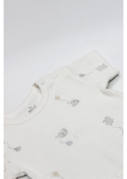 Bistyle Flying Elephant Yarım Kol 2'li Body 17116 Ekru Gri fiyatları