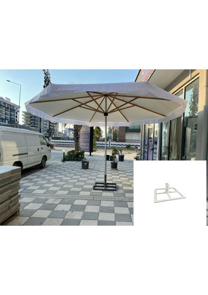 Zeycamping 4m2 Krem Renk Bahçe Plaj Teras Cafe Restorant Semşiye (Ayak Dahildir )