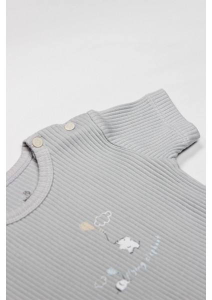 Bistyle Flying Elephant Yarım Kol 2'li Body 17116 Ekru Gri indirimleri