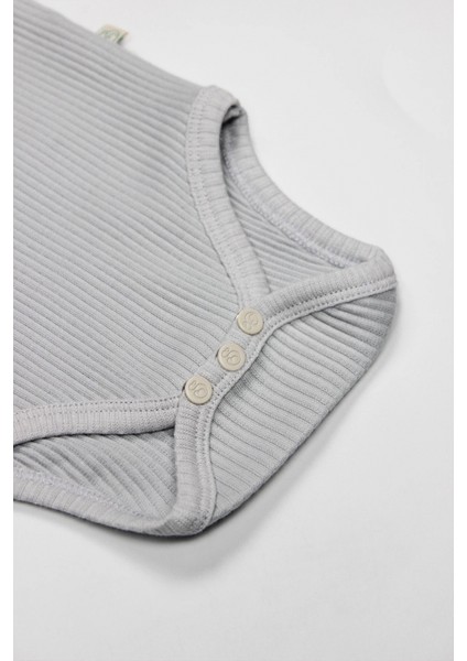 Bistyle Flying Elephant Yarım Kol 2'li Body 17116 Ekru Gri