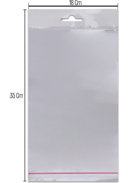 18*35 Sedefli Askılı (Askı Kısmı Beyaz) Bantlı OPP (Parlak-Şeffaf) Jelatin 100 Adet